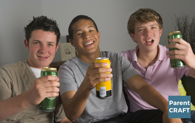 Teen boy's drinking